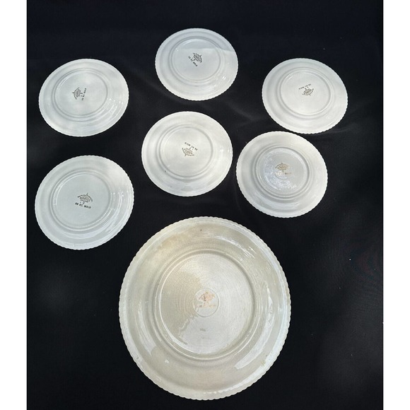 Vintage Harker Pottery Co. gold trimmed 22 kt Scallop edge Dessert Plates S37 - Picture 8 of 11